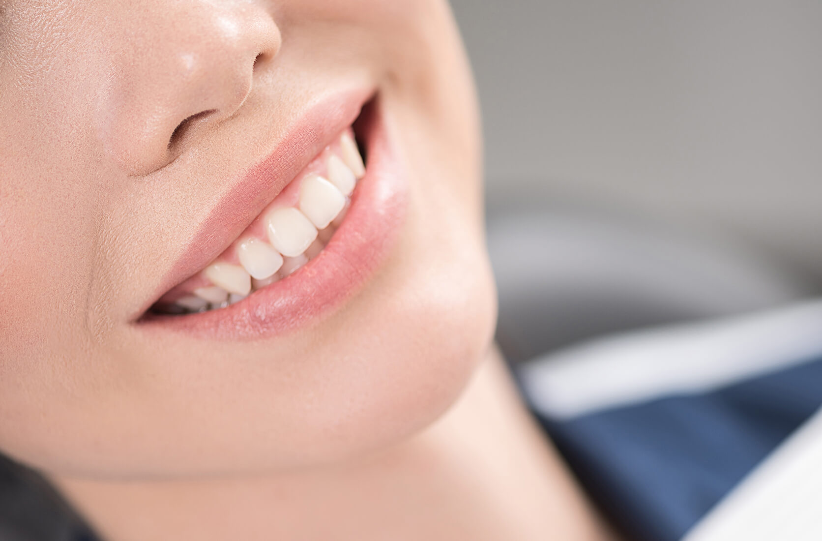 close up of a female smiling with nice white teeth